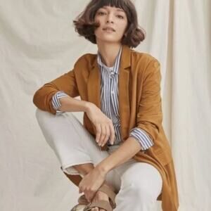 ELIZABETH & JAMES Oversize Double Breasted Blazer Caramel Brown Tan Sz XXL {F11}